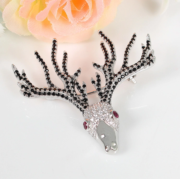 Fashion Trendy 925 Sterling Silver Deer Brooch