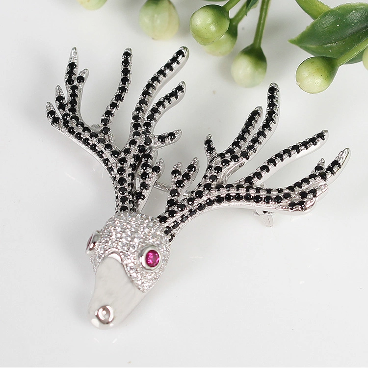 Fashion Trendy 925 Sterling Silver Deer Brooch