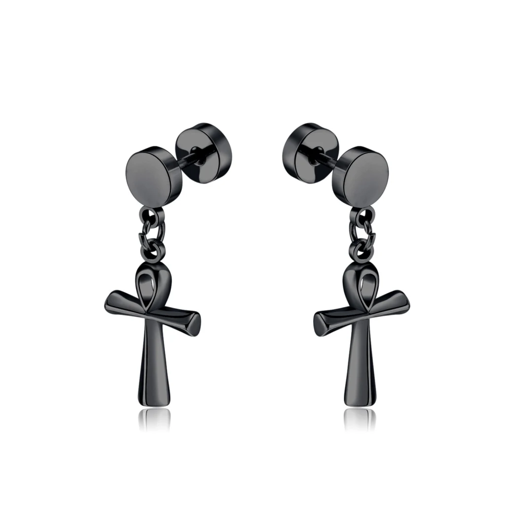 Cross Earrings Stud Stainless Steel Ear Stud for Women′s