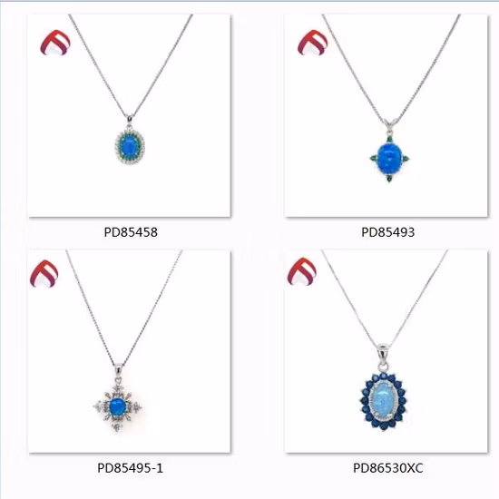 Collar de moda con colgante de pera de joyería de ópalo de plata de ley 925 de nuevo estilo