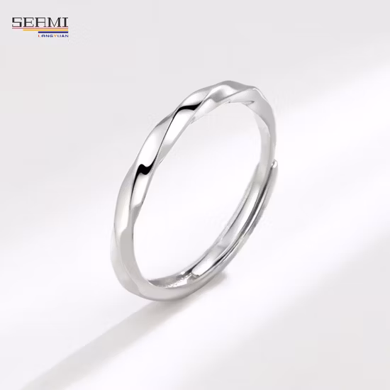 Anillo de plata S925 Anillo Mobius Anillo de pareja abierta Regalo de San Valentín