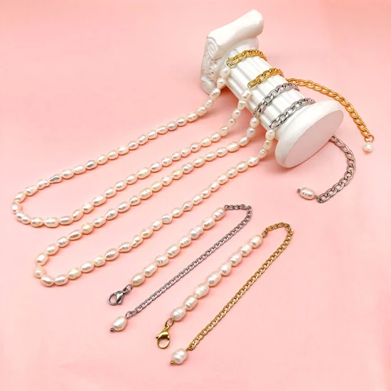 Color de acero inoxidable personalizado por el fabricante, brazalete de perlas de acero inoxidable chapado en oro de 18 quilates PVD estilo femenino al por mayor