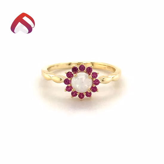 Moda Ins Simple diseño minimalista compromiso ópalo plata esterlina 925 joyería al por mayor boda pareja conjunto anillo de joyería