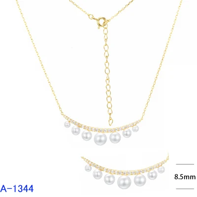 Nuevo modelo de joyería de moda 925 collar de pera de plata esterlina CZ para mujer