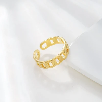 Anillos transfronterizos de comercio exterior europeo y N Anillos de acero inoxidable para mujer Anillo de pareja Anillo de cadena simple